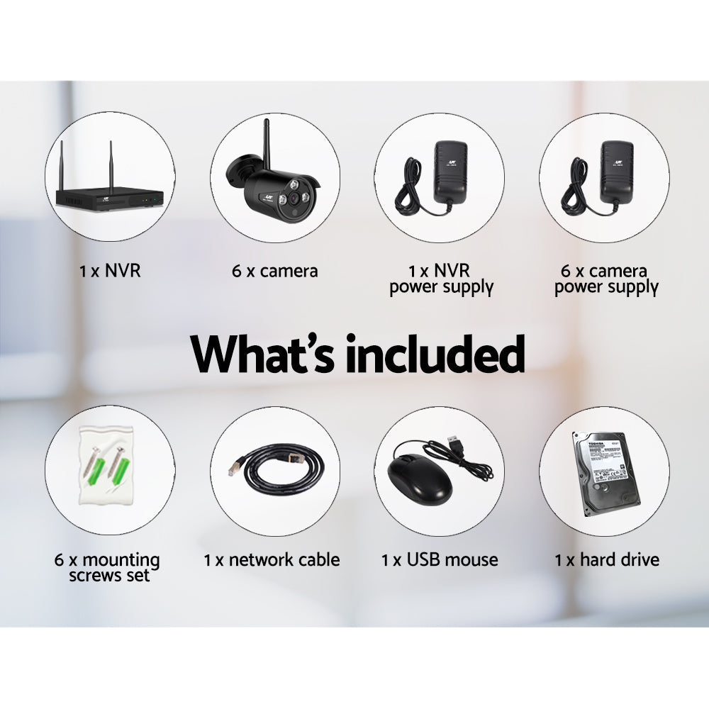 NNEDSZ -CCTV Wireless Security Camera System 8CH Home Outdoor WIFI 6 Bullet Cameras Kit 1TB