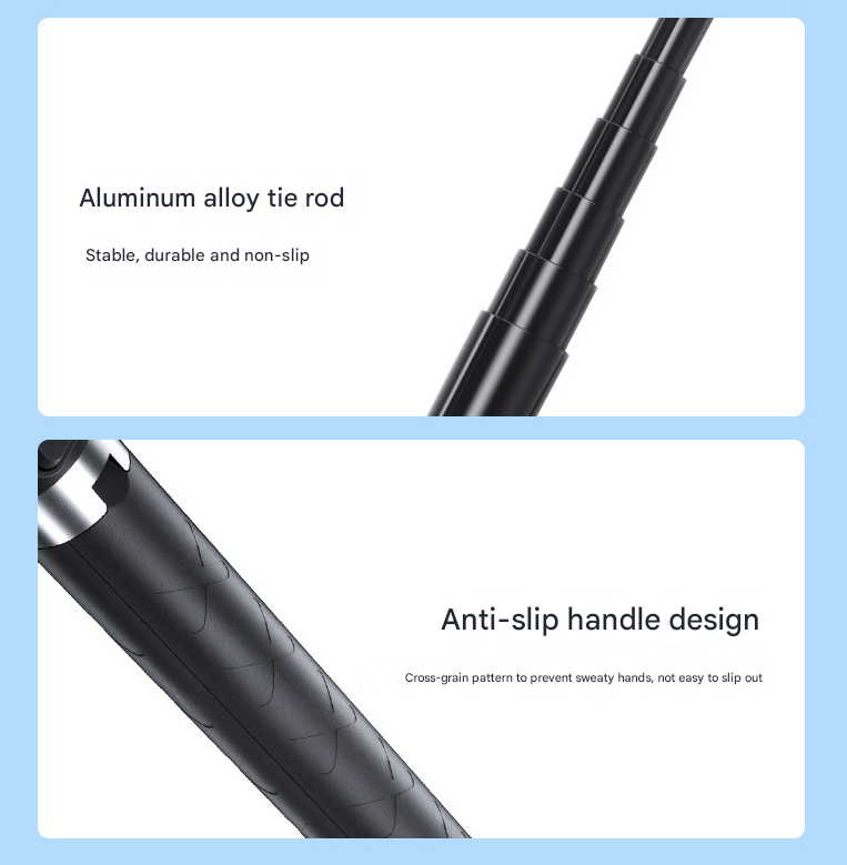 NNEDSZ White Double Light 3-in-1 Bluetooth Selfie Stick with Tripod and Remote Control - Adjustable for Smartphones
